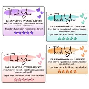 60 Thank You Cards: Watercolor